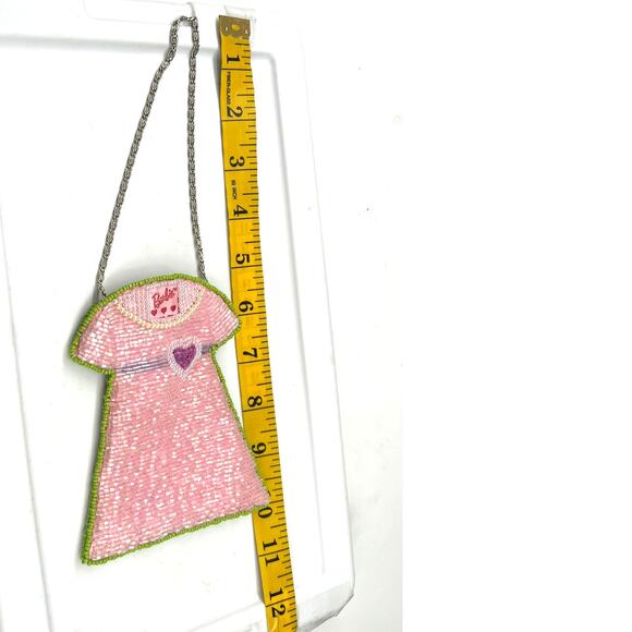 Barbie Dress Vintage Y2K 2000's  Pink beaded mini purse bag Crossbody Whimsical - Picture 4 of 5